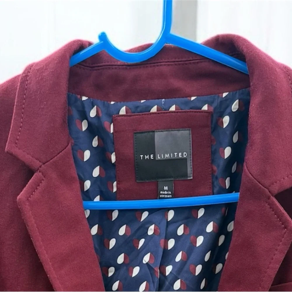 The Limited Maroon Blazer with Patterned Interior Womens size Medium - Picture 5 of 9
